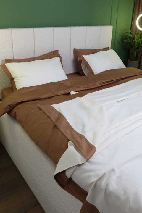 Комплект з сатину Timeless Comfort молочний+кава RHT-035 фото